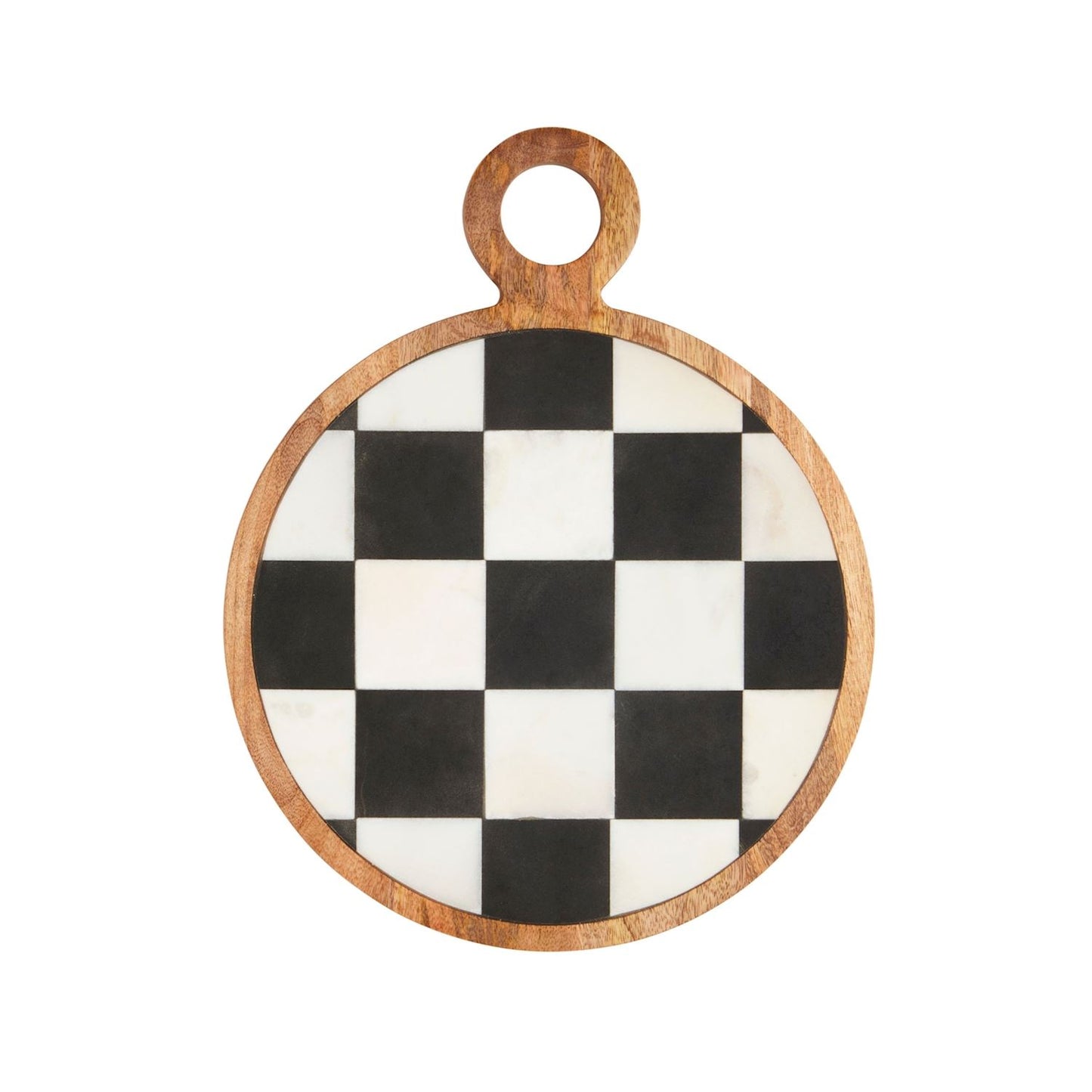 Checkered Round Wood Board