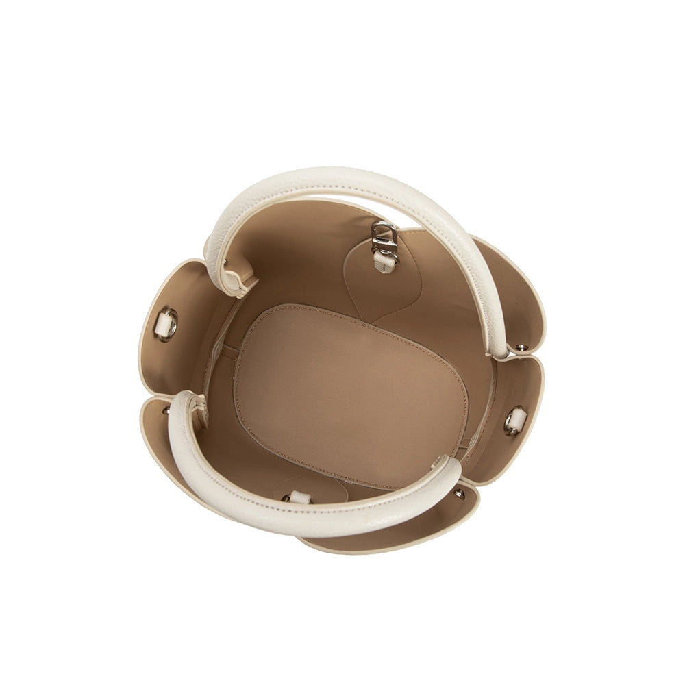 Melie Bianco Tulip Bone Top Handle Bag