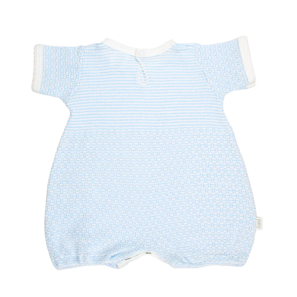 Paty Knit Bubble – Blue With White Trim and Pima Binding