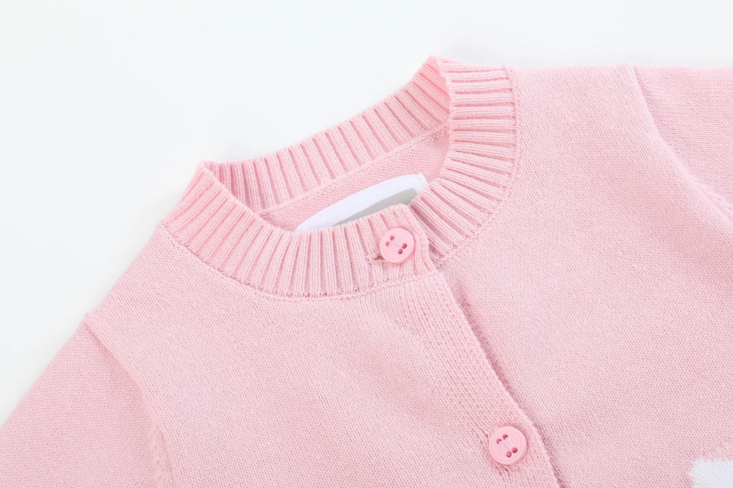 Pink Knit Easter Bunny Cardigan