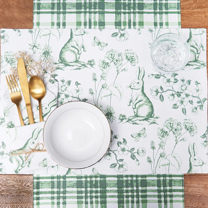 Spring Greens Bunny Toile Placemat