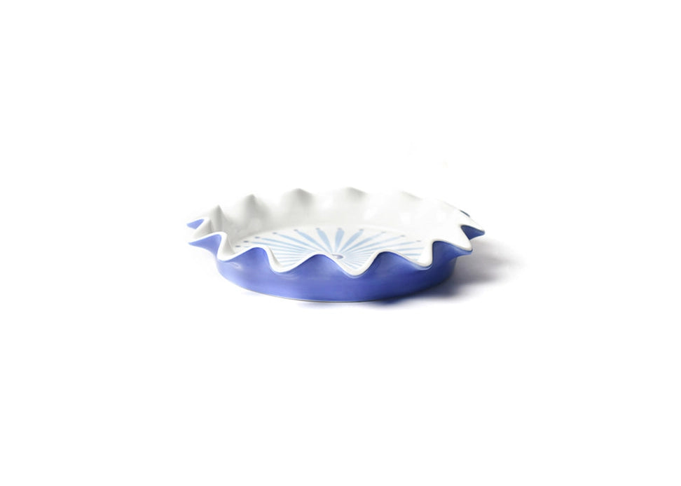 Iris Blue Burst 8 Ruffle Pie Dish