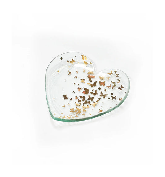 Annieglass Butterfly Heart Plate