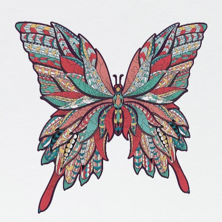 Red Butterfly Wooden Jigsaw Puzzle