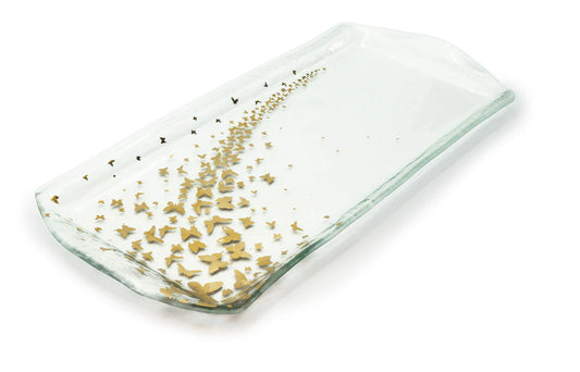 Annieglass Butterfly Rectangular Tray