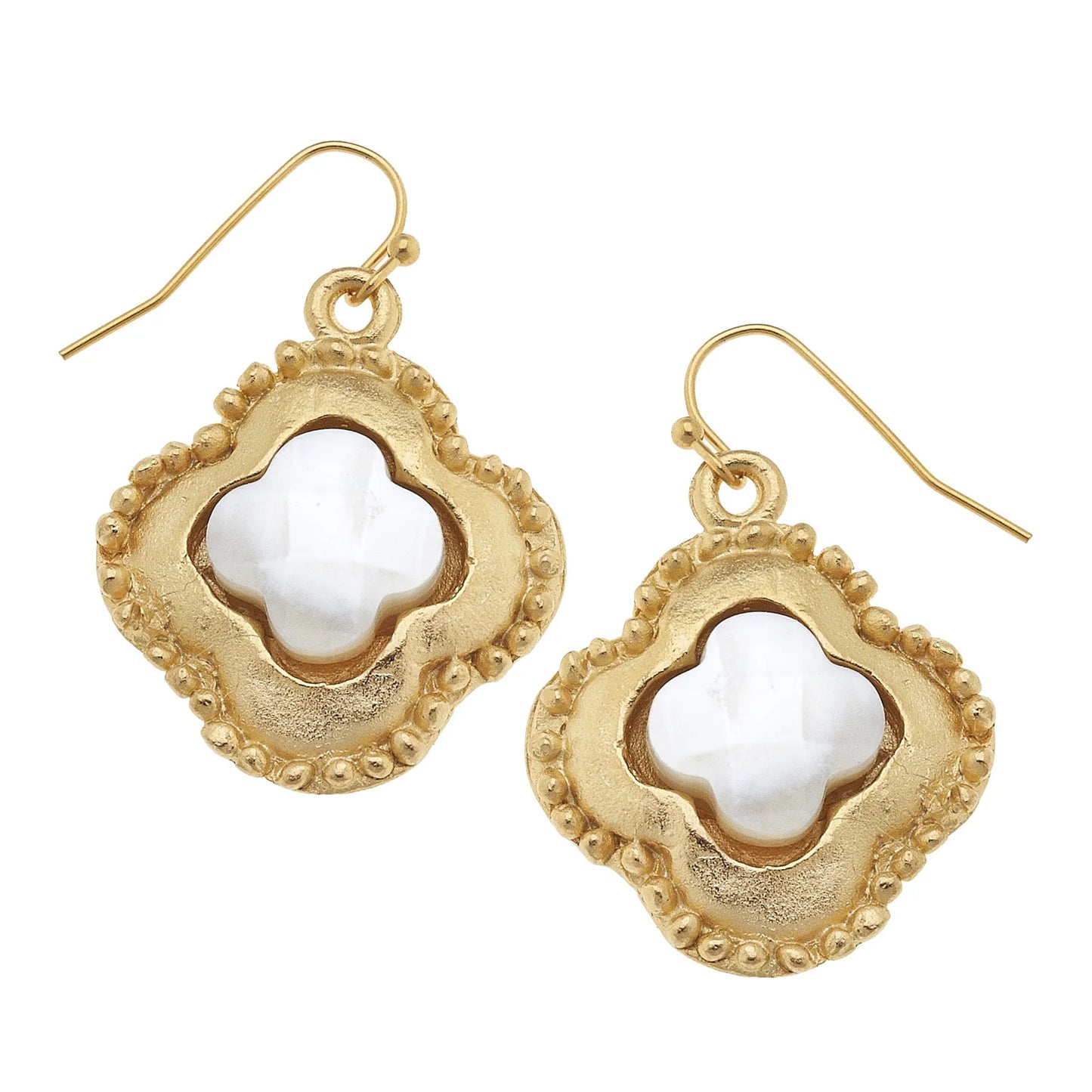 Susan Shaw Camellia Clover Earrings