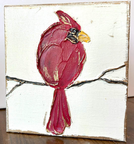 5x5 Hand Painted Cardinal Wood Block