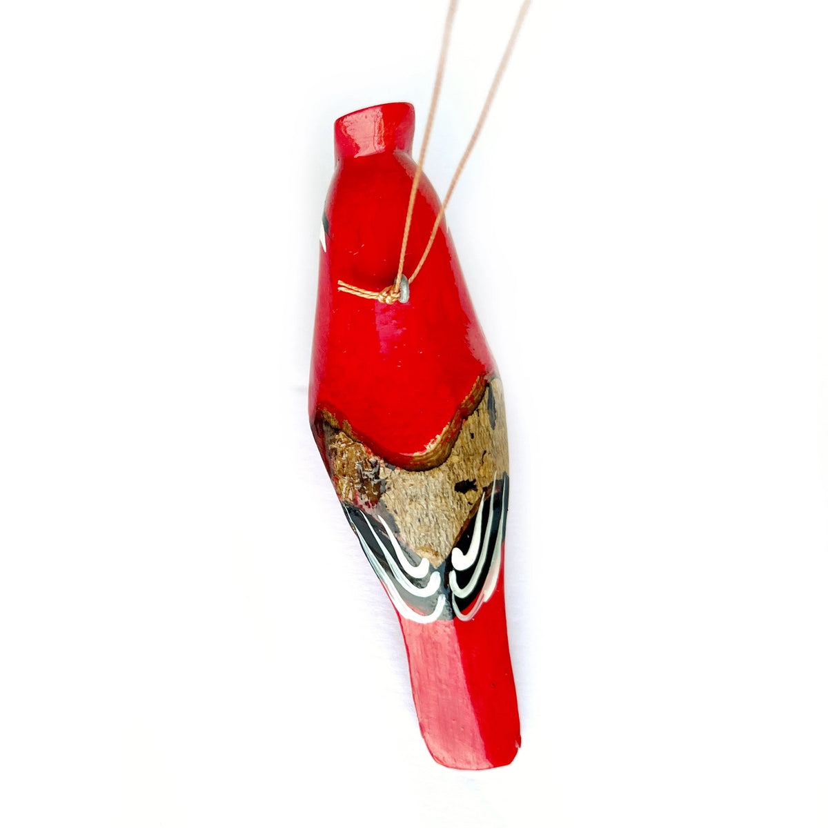 Cardinal Wood Bird Ornament