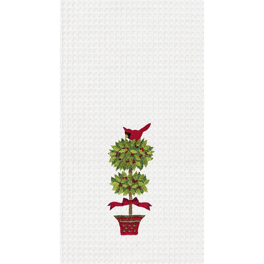 Cardinal in Topiary Kitchen Towel