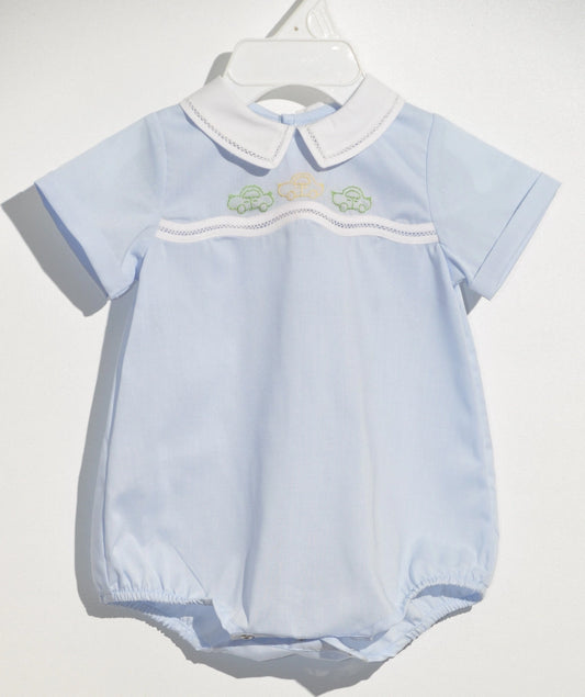 Blue Cars Embroidered Bubble