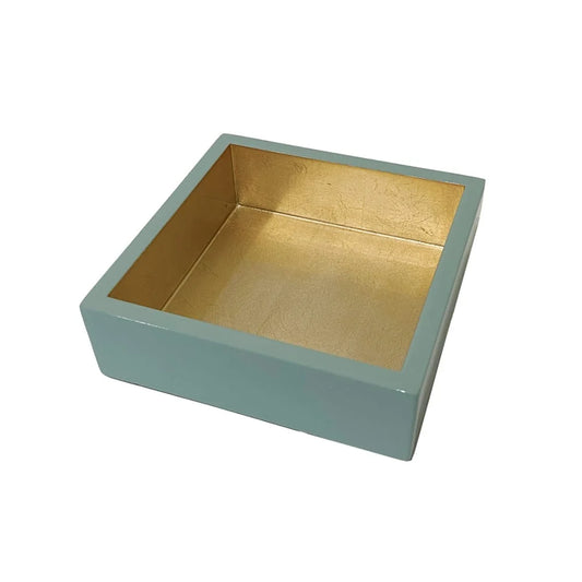 Celadon With Gold Lacquer Cocktail Napkin Holder