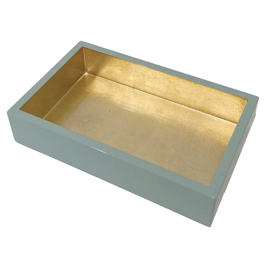 Celadon With Gold Lacquer Guest Towel Napkin Holder