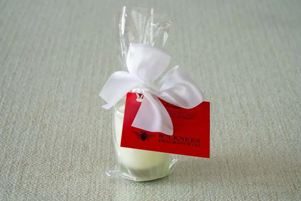 B's Knees Celebrate White Frosted Glass Votive