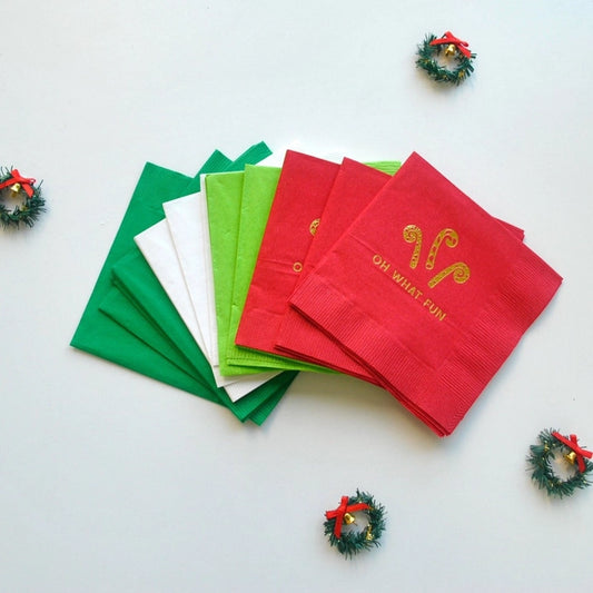 Modern Christmas Beverage Cocktail Napkins