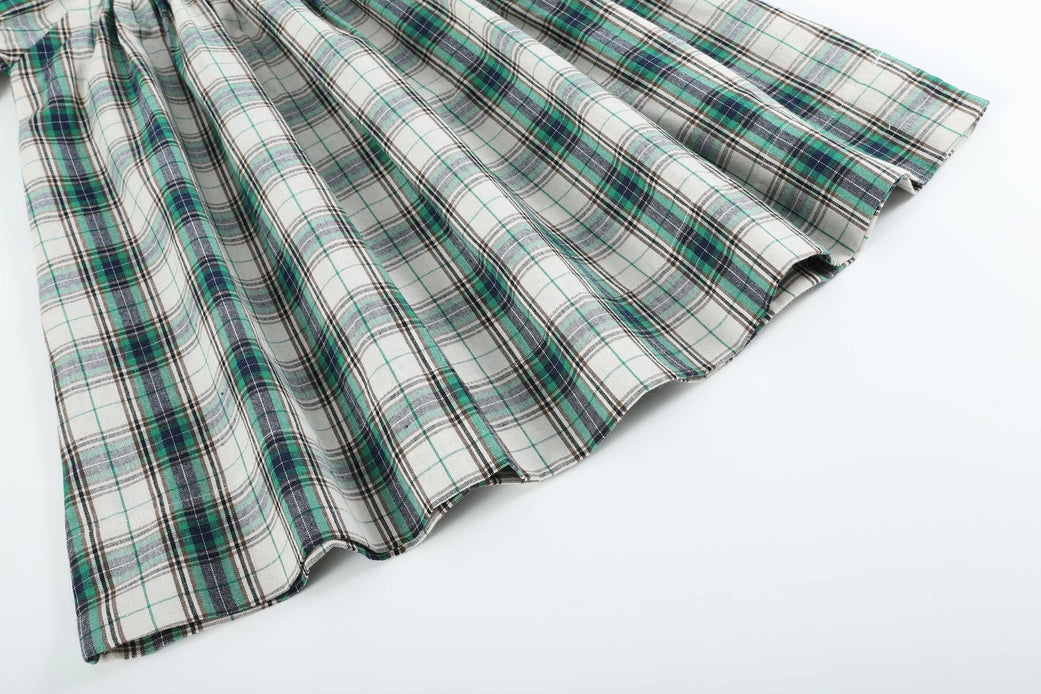 Christmas Tartan Smocked Bishop Dress