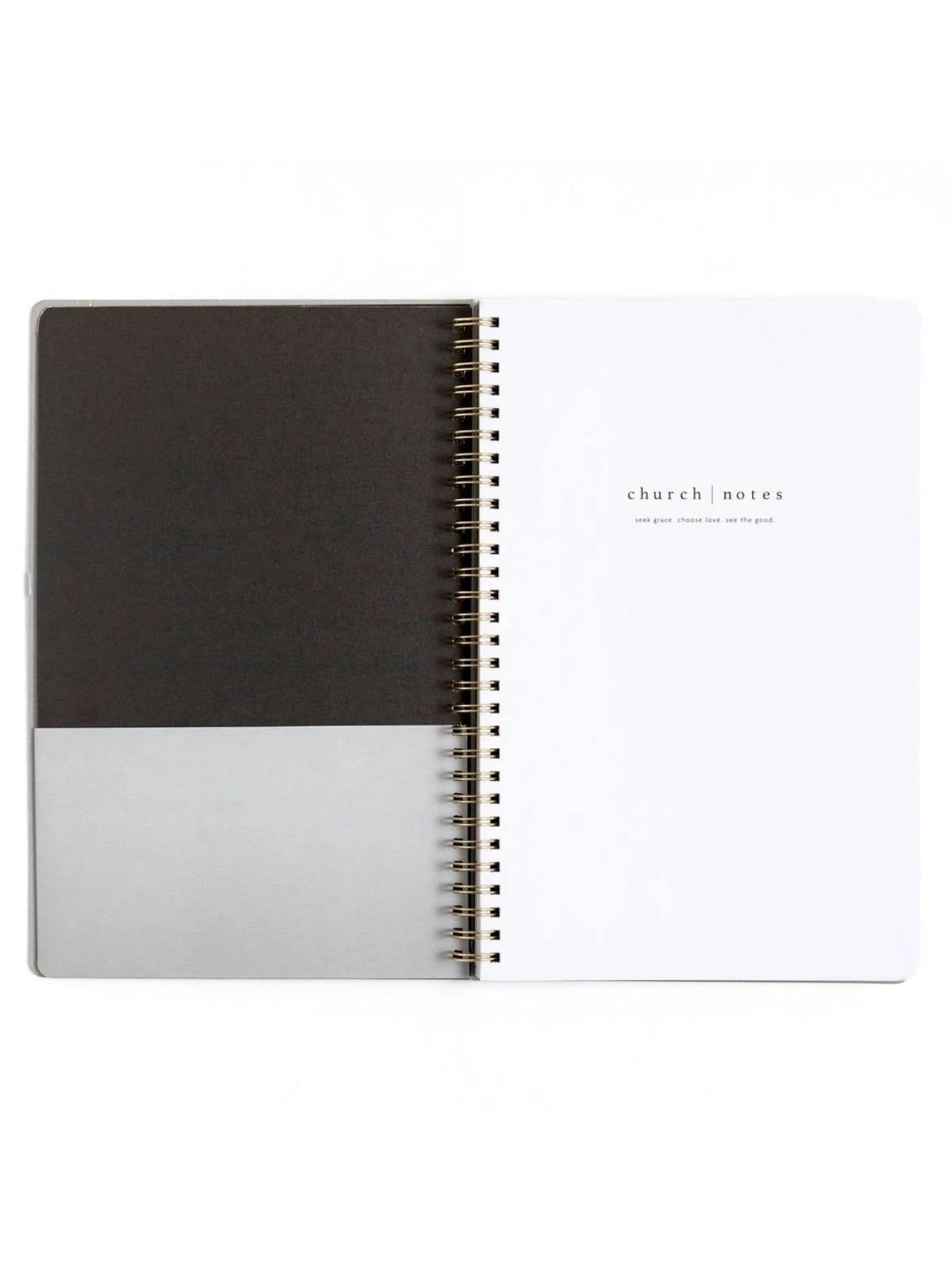 Black Bible Study Spiral Notebook with Reference Maps