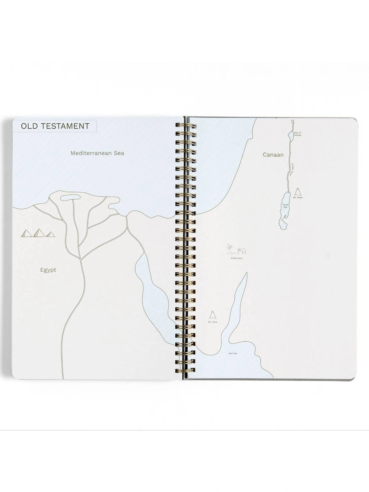 Black Bible Study Spiral Notebook with Reference Maps