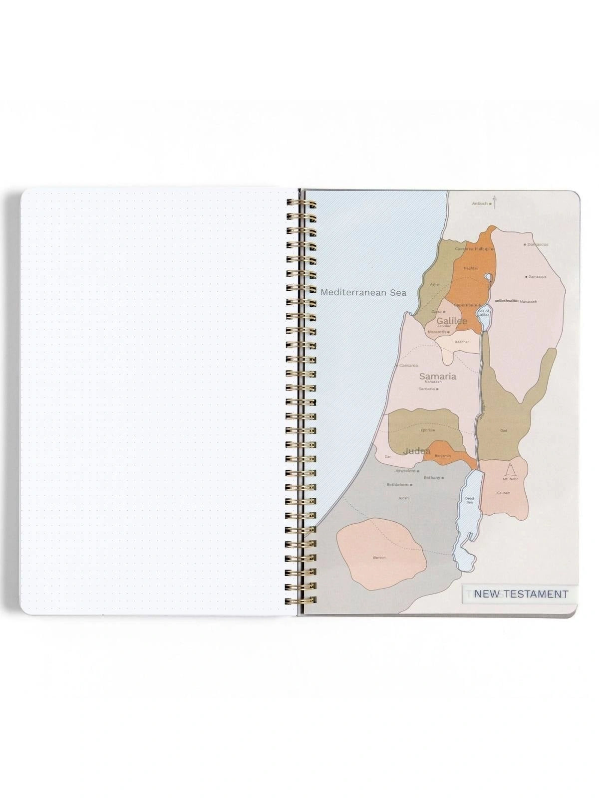Black Bible Study Spiral Notebook with Reference Maps