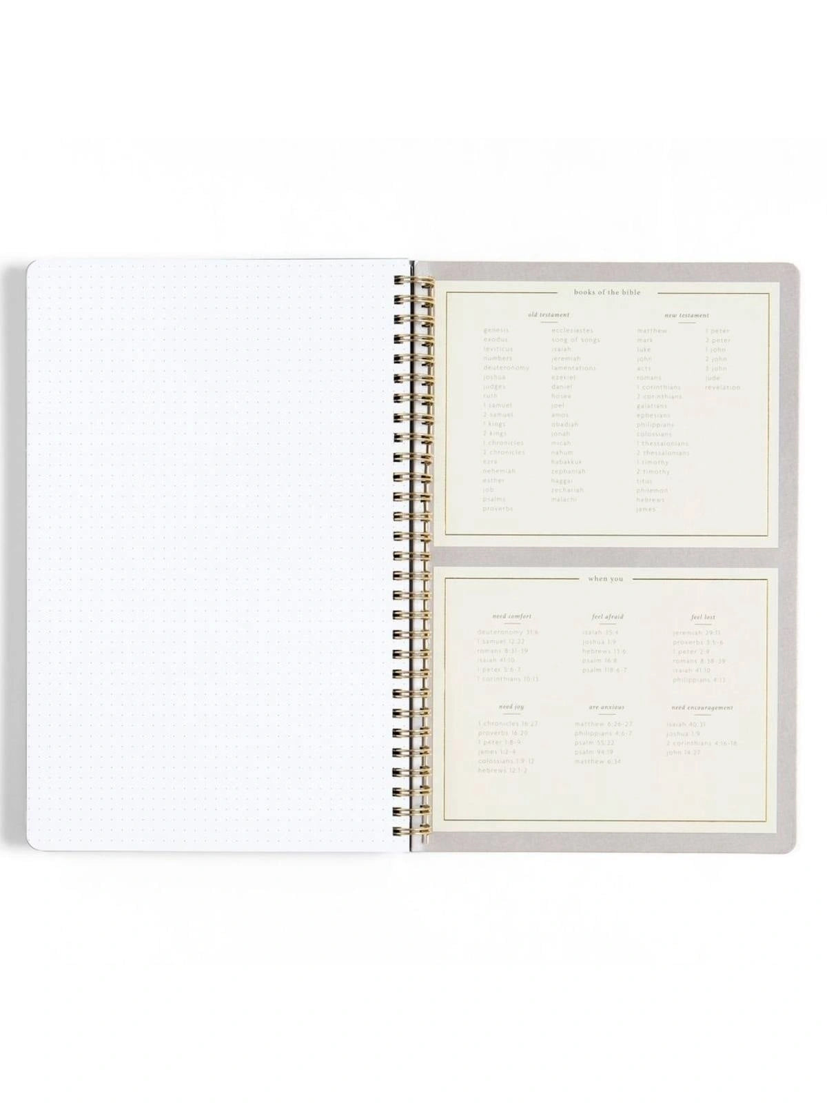 Black Bible Study Spiral Notebook with Reference Maps