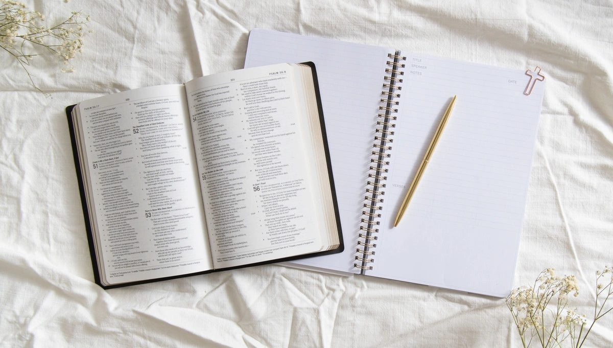 Black Bible Study Spiral Notebook with Reference Maps