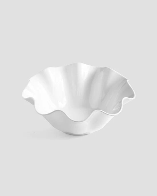 Small White Clam Melamine Serving Bowl
