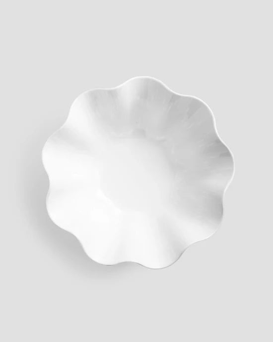 Small White Clam Melamine Serving Bowl