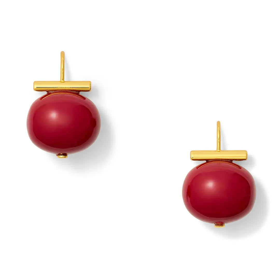 Statement Making Claret Pebble Pearl Earrings