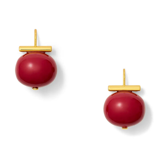 Statement Making Claret Pebble Pearl Earrings