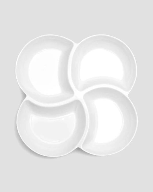 Small Clover White Melamine Serving Platter