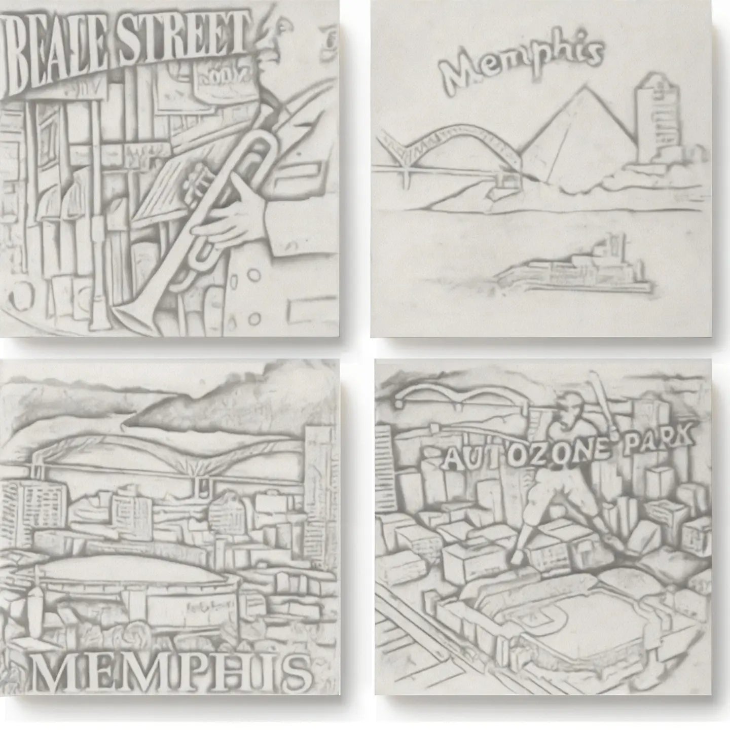 Scenes of Memphis Coaster Set