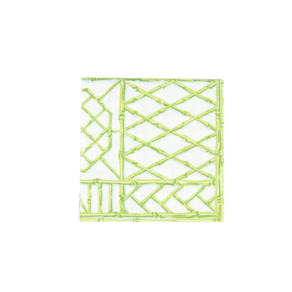 Bamboo Screen Moss Green Airlaid Paper Linen Cocktail Napkins