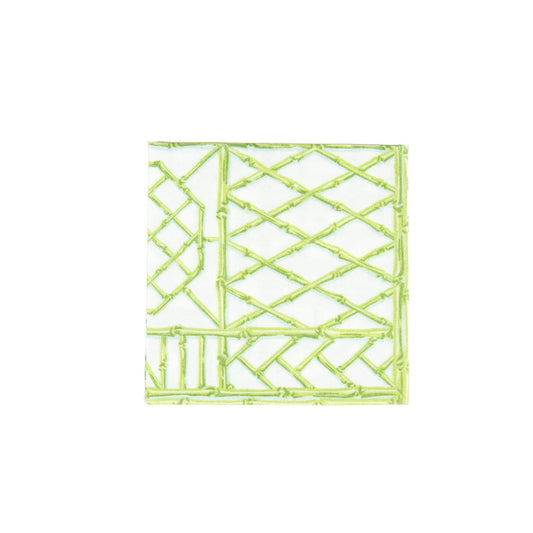 Bamboo Screen Moss Green Airlaid Paper Linen Cocktail Napkins
