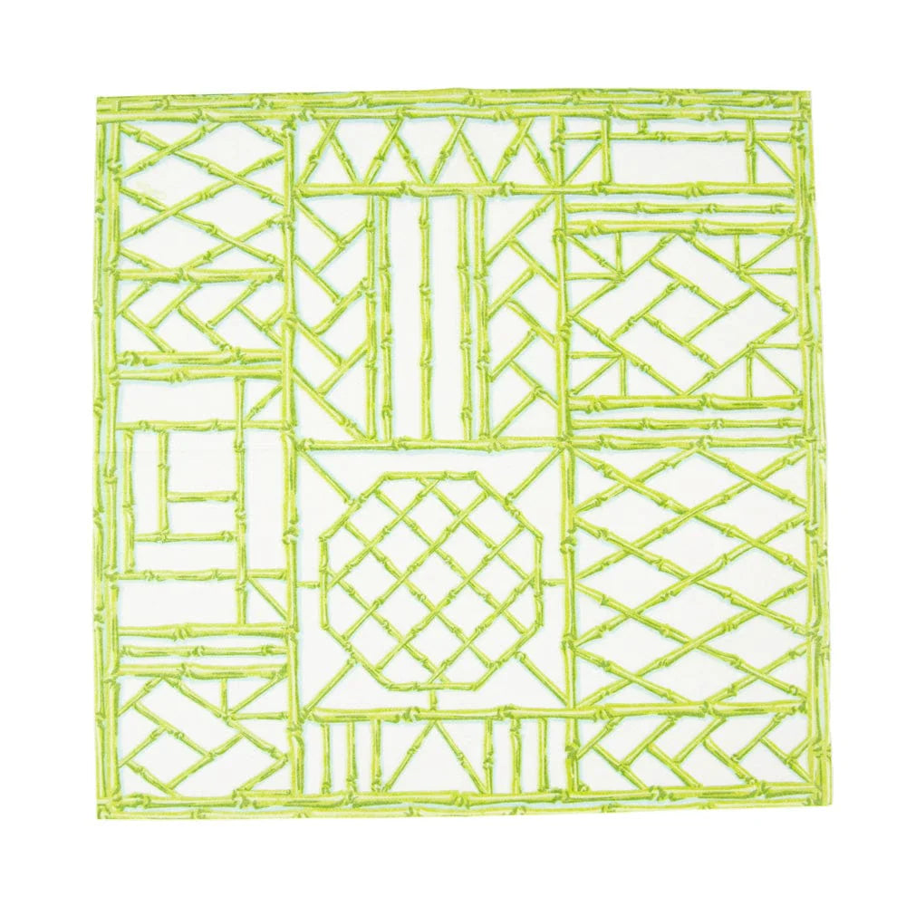 Bamboo Screen Moss Green Airlaid Paper Linen Cocktail Napkins