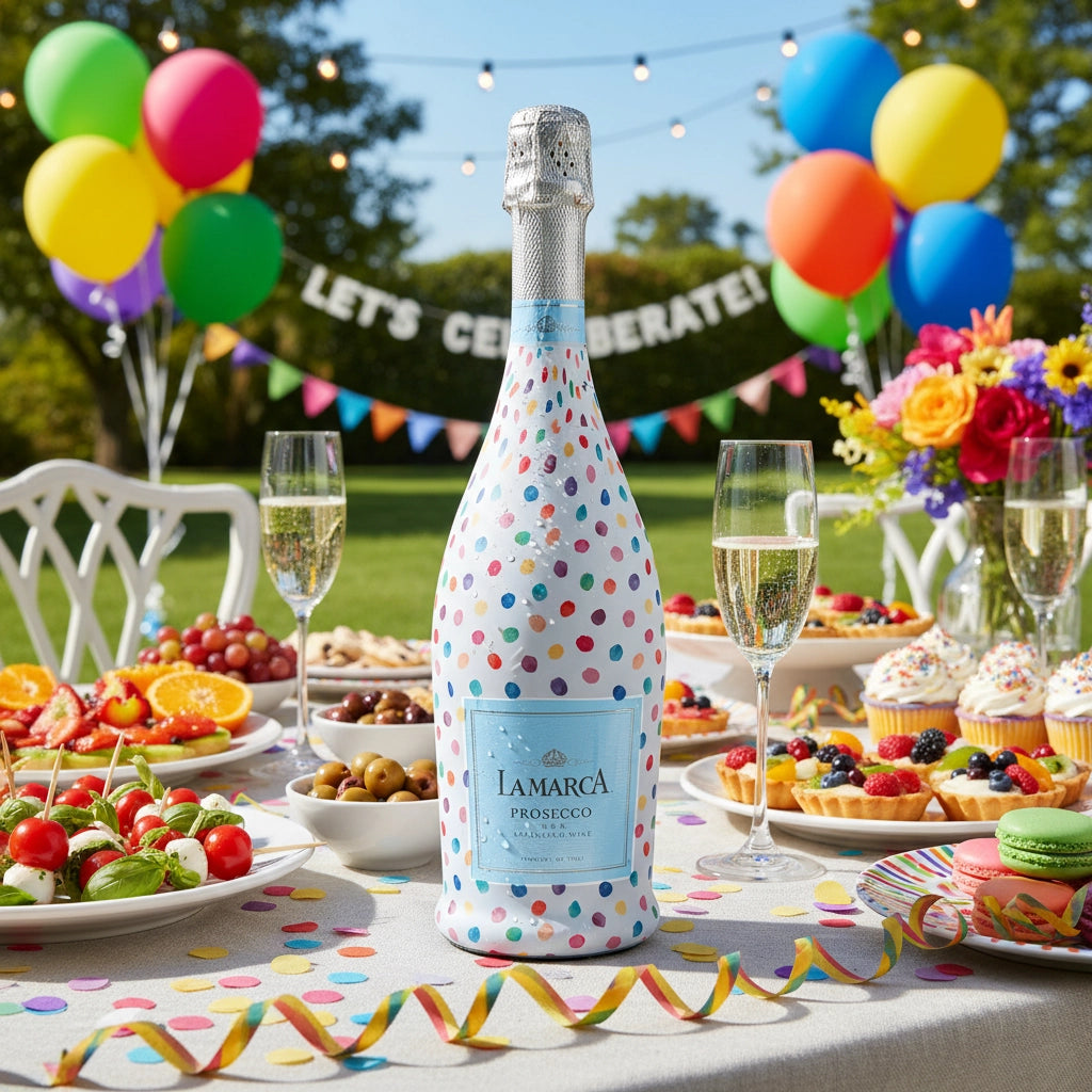 Beau Bottles Colorful Dots Prosecco Bottle Wrap