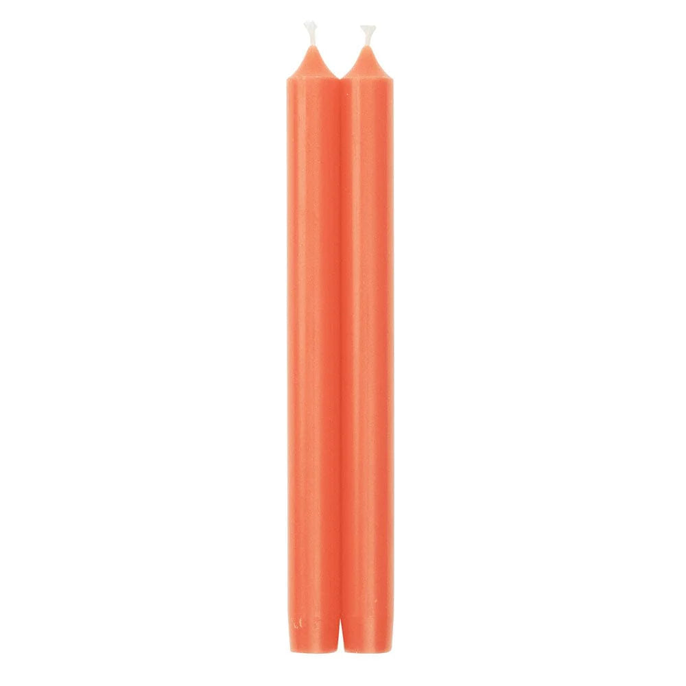 Coral 10" Crown Taper Candle Set of 2