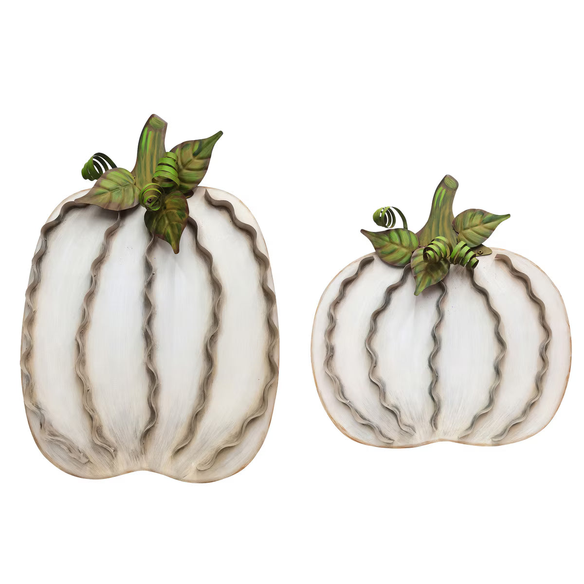 Large Cream Ribbon Pumpkin