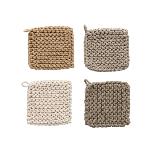 Square Cotton Knit Pot Holder