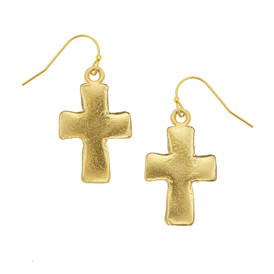 Susan Shaw Small Cross Earrings
