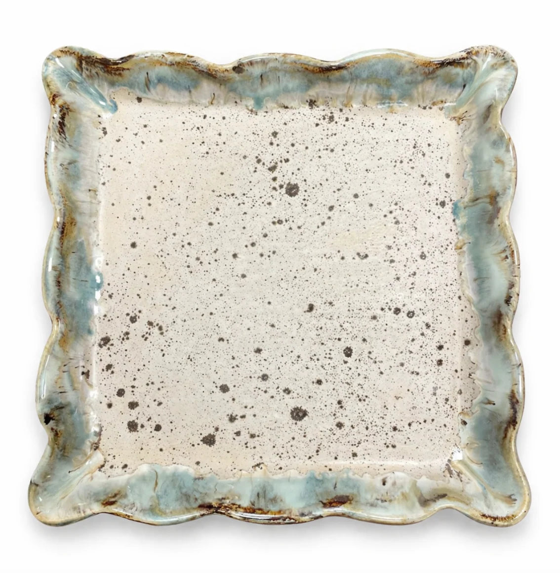 Rosaline Pottery Ruffled Square Server