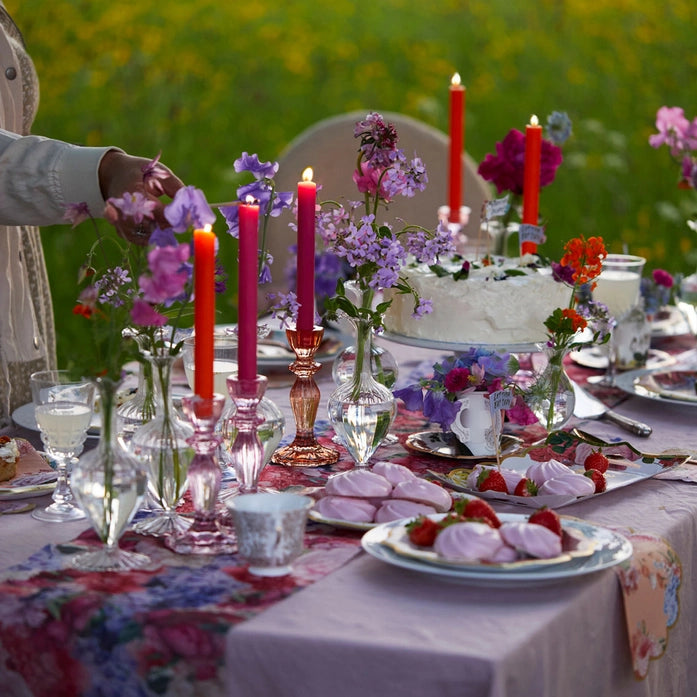 Inner Orange and Pink Dinner Candles