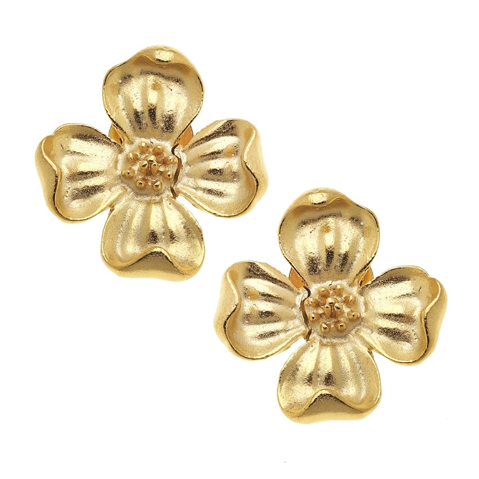 Dogwood Flower Stud Earrings