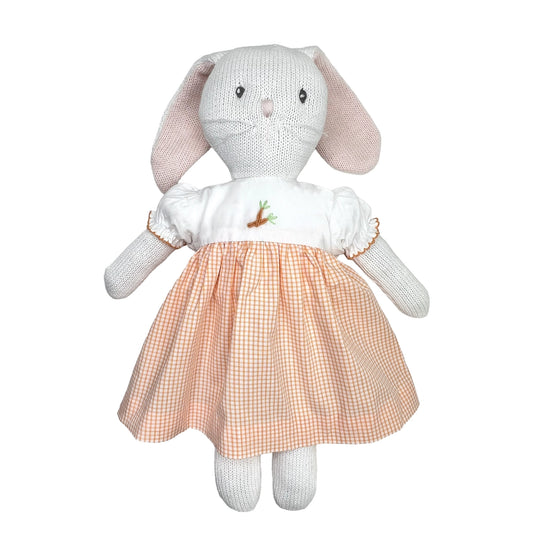 Knit Bunny Doll with Embroidered Carrot Dress