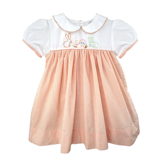 Dress with Hand Embroidered Easter Bunnies