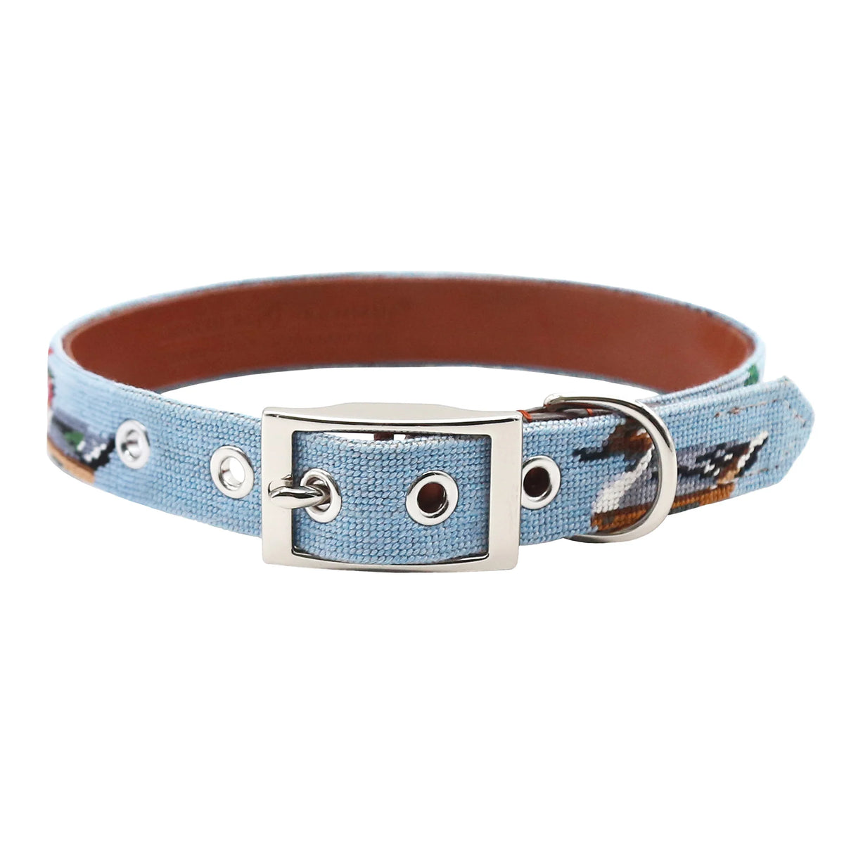 Duck Decoys Dog Collar (Antique Blue)