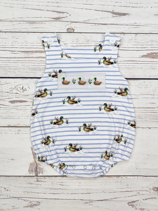 Baby Boys Duck Appliqué Bubble