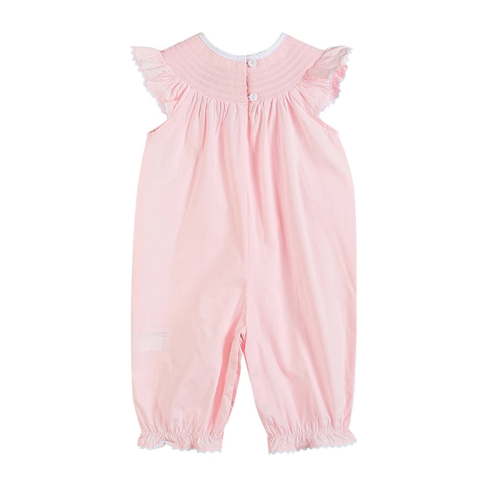 Light Pink Easter Bunny Smocked Baby Playsuit