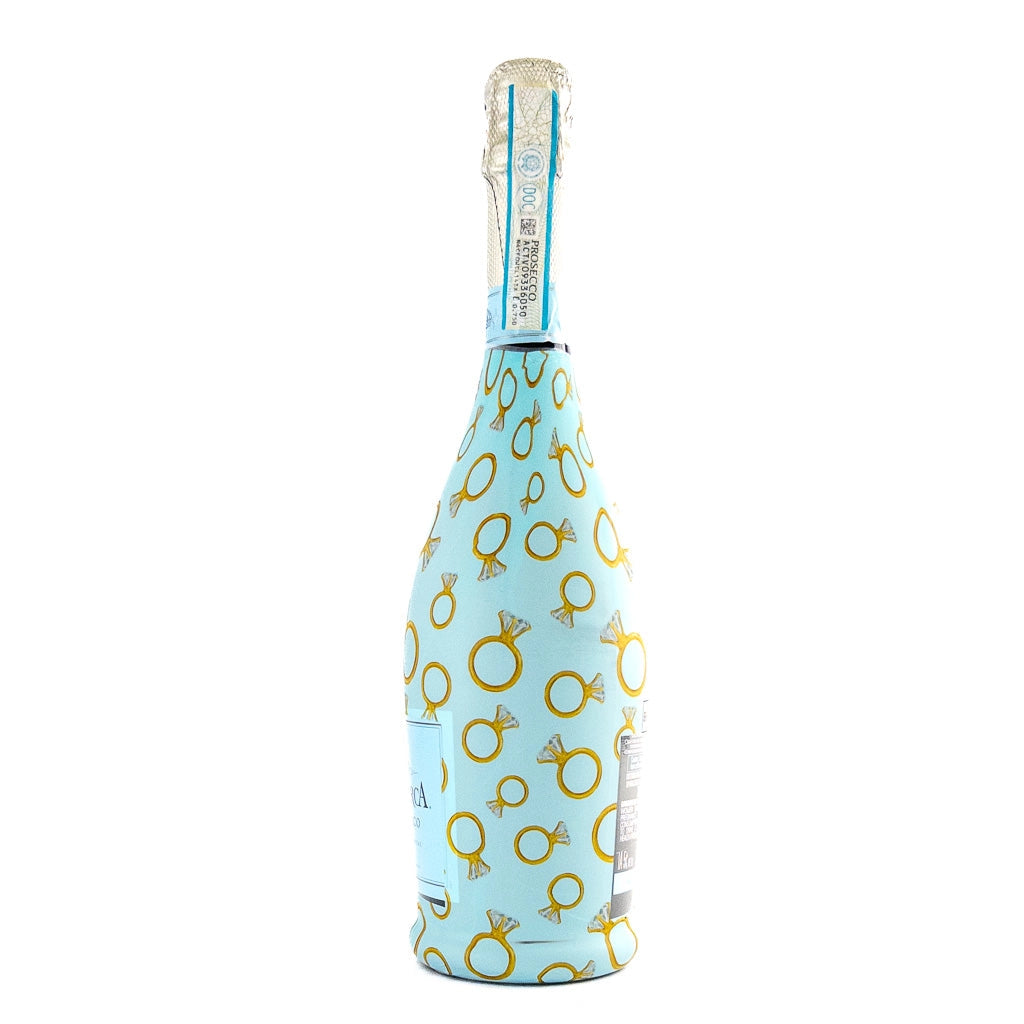 Beau Bottles Prosecco Wrap – Blue Engagement Ring