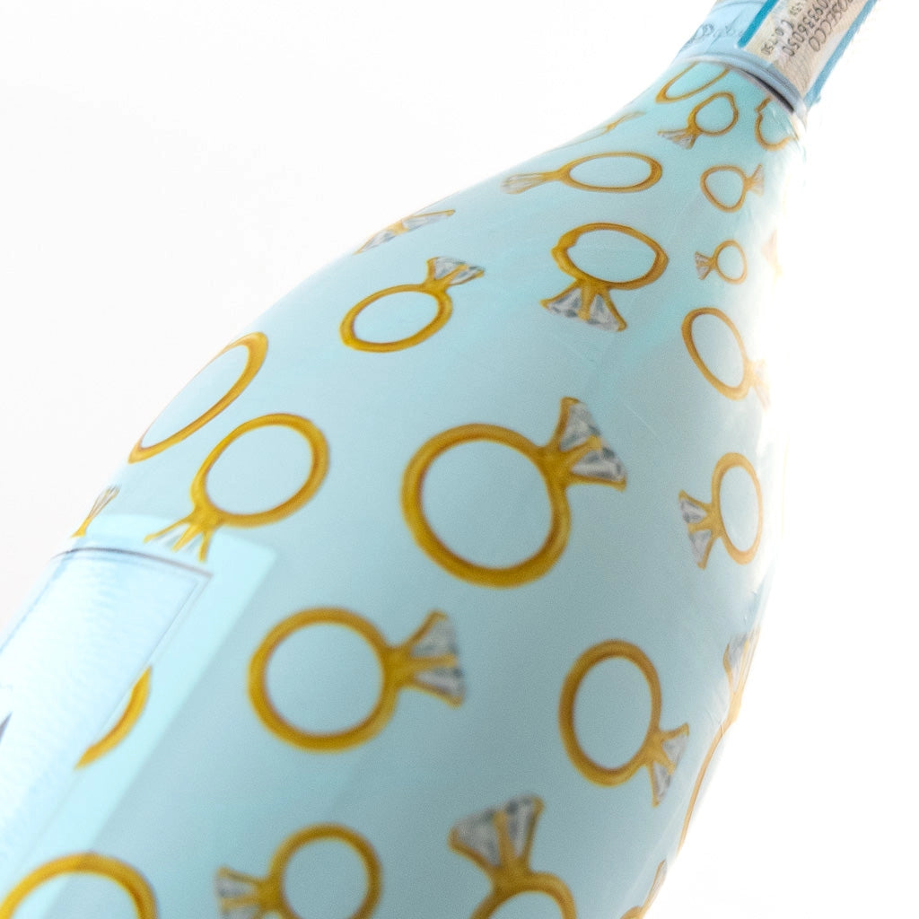 Beau Bottles Prosecco Wrap – Blue Engagement Ring