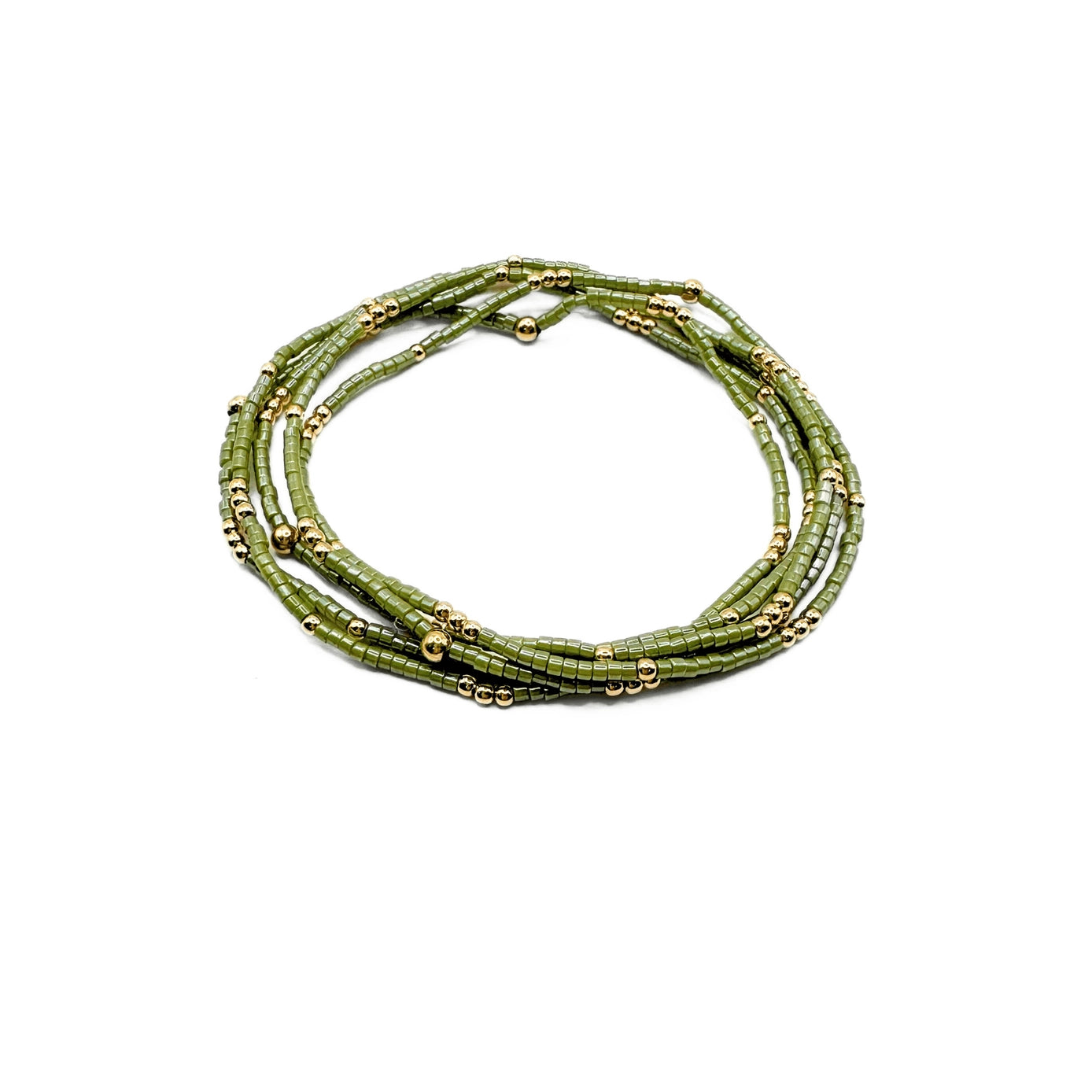 2mm Newport Evergreen + Gold Filled Waterproof Bracelet