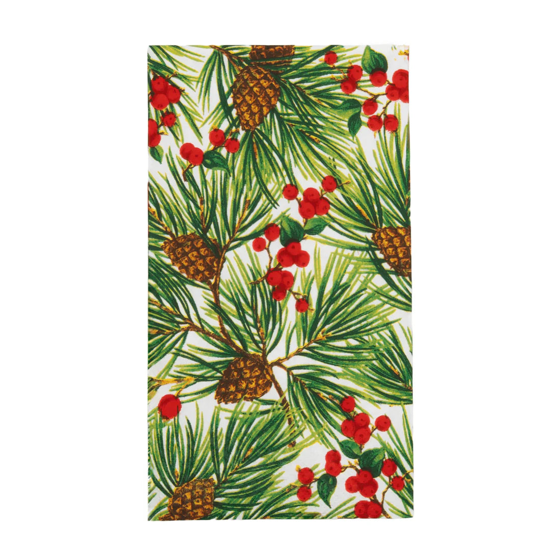 Evergreen and Berries White Guest Towels